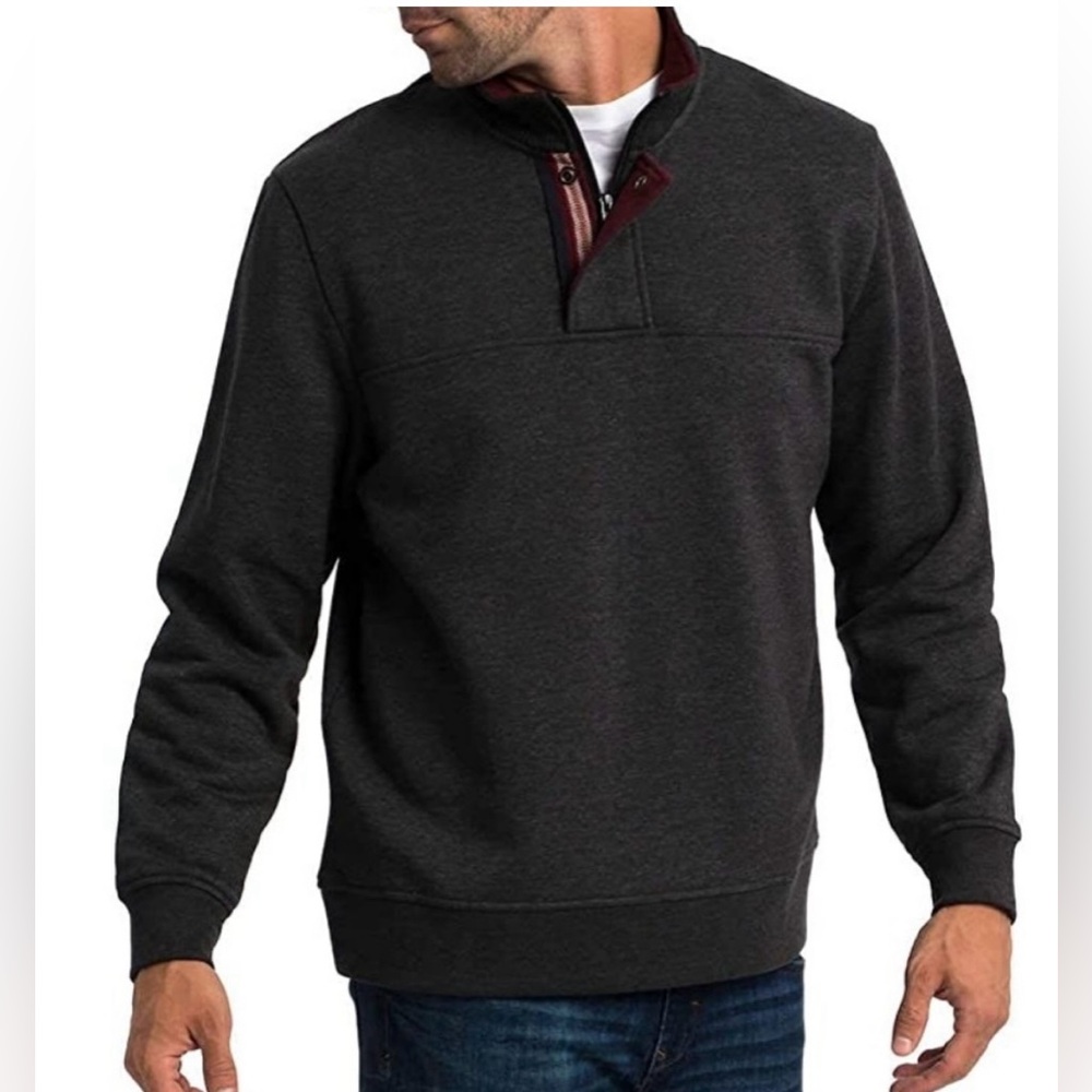 Orvis Men's Pullover Sweatshirt Fleece Lined Quarter Zip Outdoor Size L Blue - Picture 15 of 15